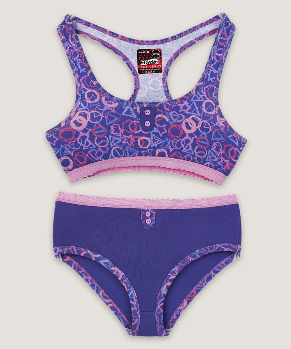 Set Top Y Cuadro Lady Genny At-29 Estampado Y Algodon - Imagen 2