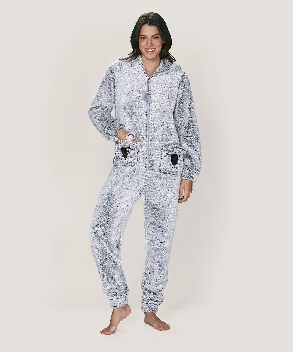 Pijama enterito polar con cierre Mujer Lady Genny J-777