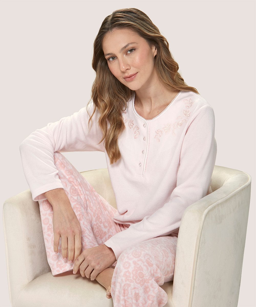 Pijama micropolar estampado Mujer Lady Genny J-505 - Imagen 4