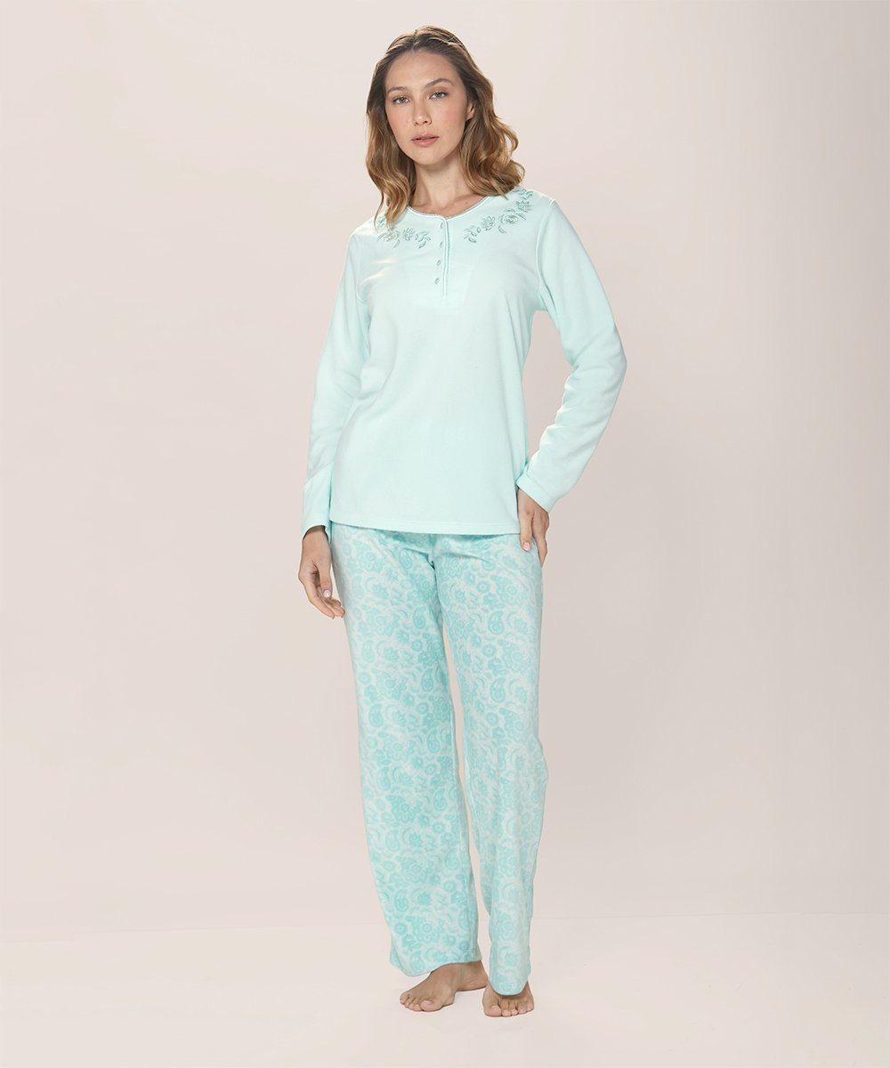 Pijama micropolar estampado Mujer Lady Genny J-505