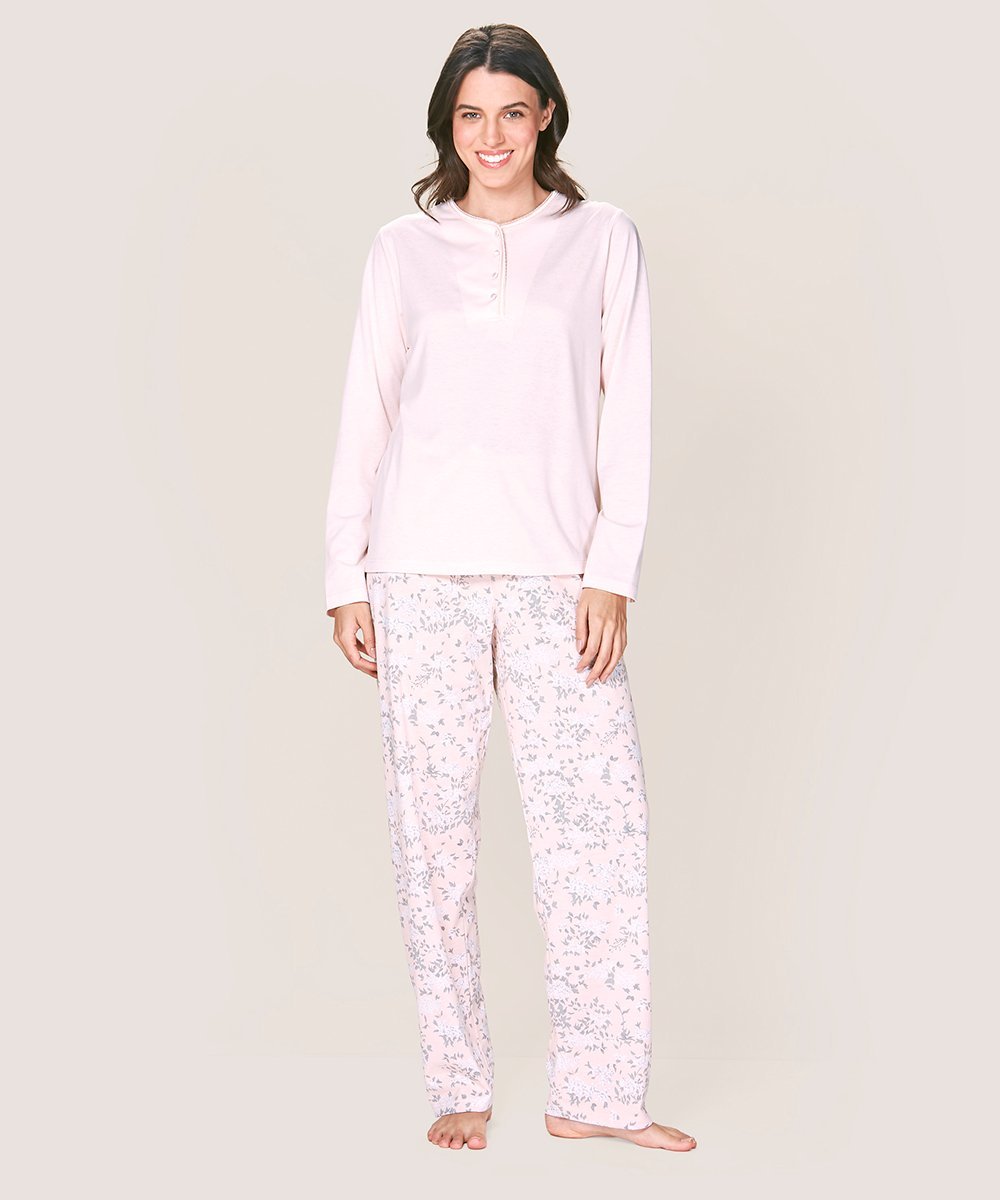 Pijama algodón con botones en escote mujer Lady Genny J-881 - Imagen 3